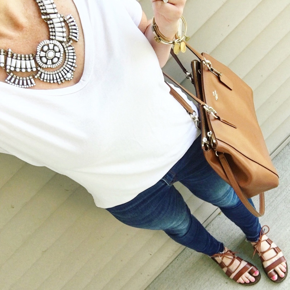 Beautiful White Statement Necklace - image 3